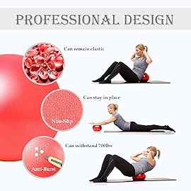 Soft Pilates Ball 9 Inch, Ideal Small Exercise Ball Between Knee Squeeze for Physical Therapy Yoga Core Medicine Abs Pt Bouncy, Mini Rubber Fitball Barre Workout Equipment for Women Men Kid Toddler