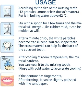 Temporary Tooth Filling Repair Kit - Moldable False Teeth for Missing Broken Tooth Replacement - Dental Repair Beads - Fake Teeth Fixing - Easy and Quick Solution