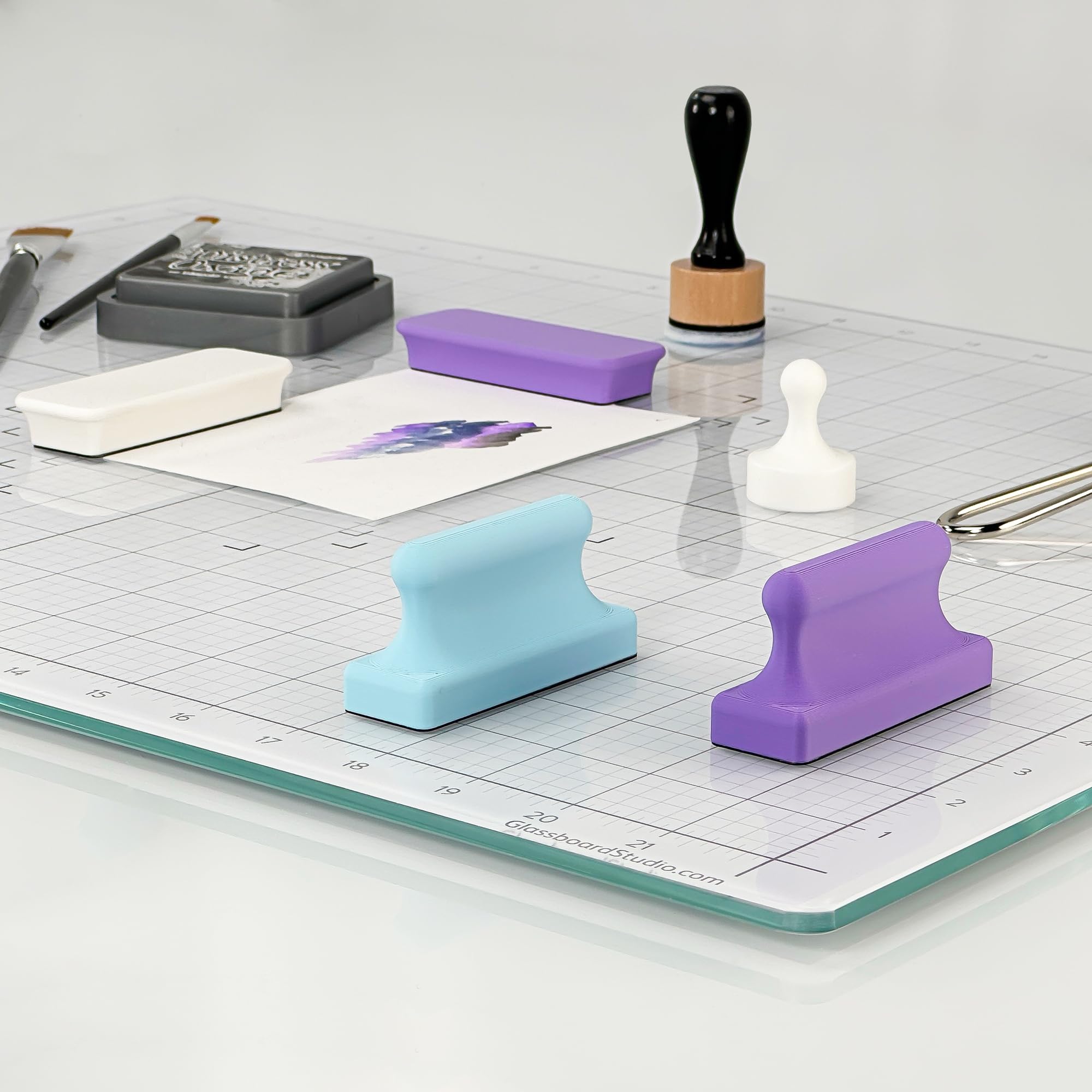 Glassboard Studio Mega magneti al neodimio, resistenti, colorati, ergonomici, ideali per artigianato, trapuntatura e come porta coltelli magnetici (2, barra arancione mandarino)