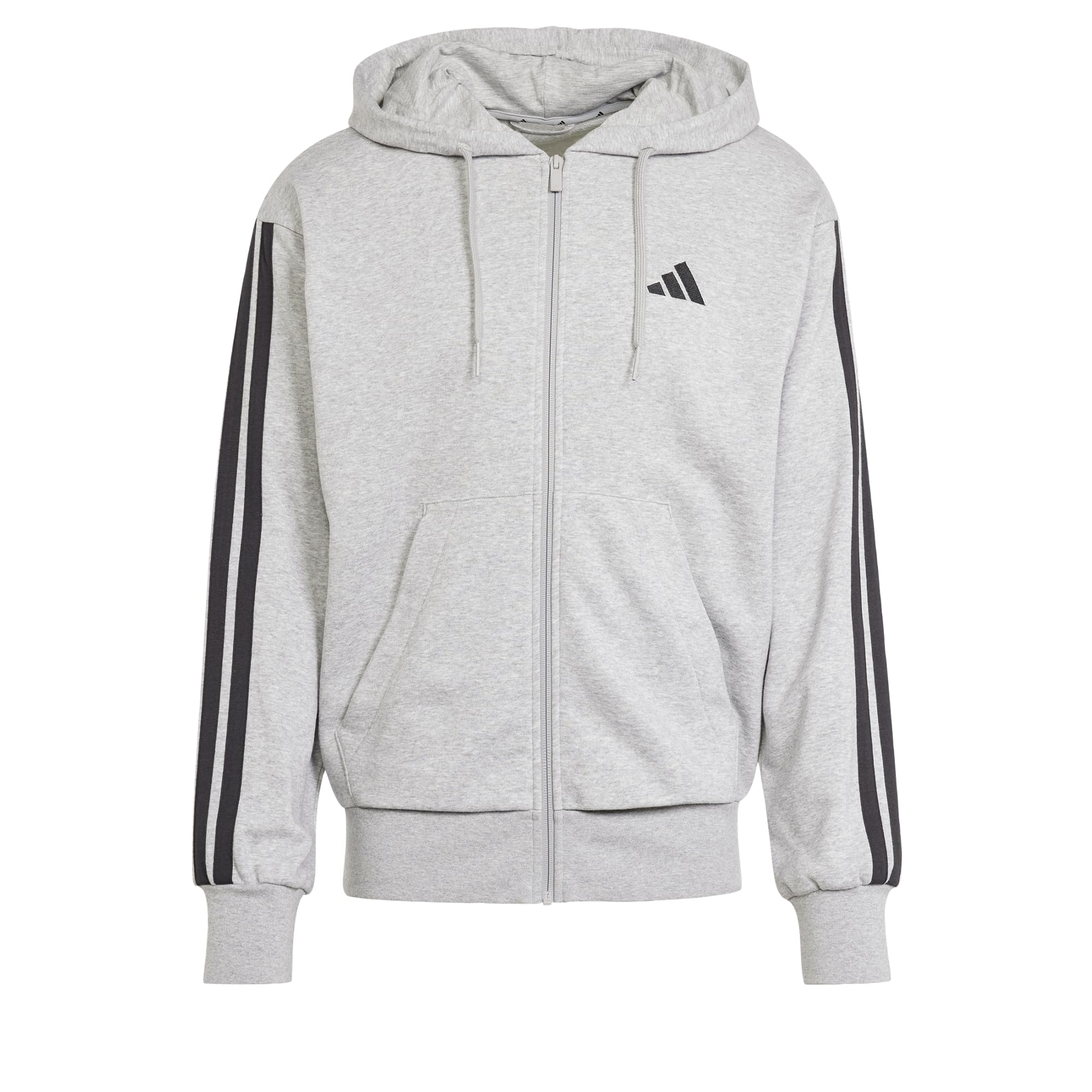 adidas Essential Three Stripes French Terry Fullzip Hoodie Felpa con Cappuccio Uomo (Pacco da 1)