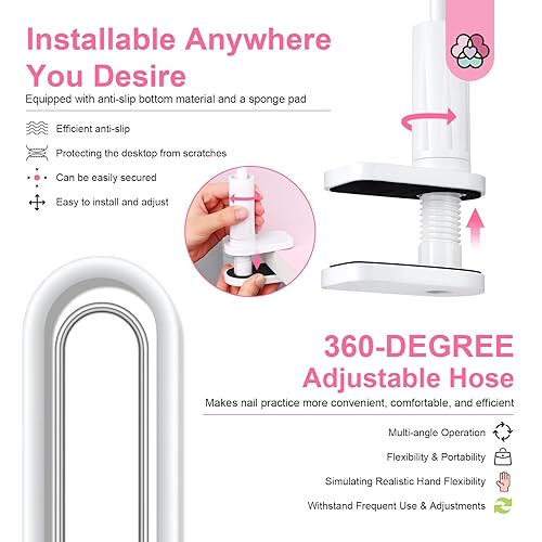 Miniatura 5 de Saviland Mano de práctica de silicona para uñas acrílicas, manos falsas móviles flexibles mejoradas sin romperse ni caer, kit de uñas de mano de