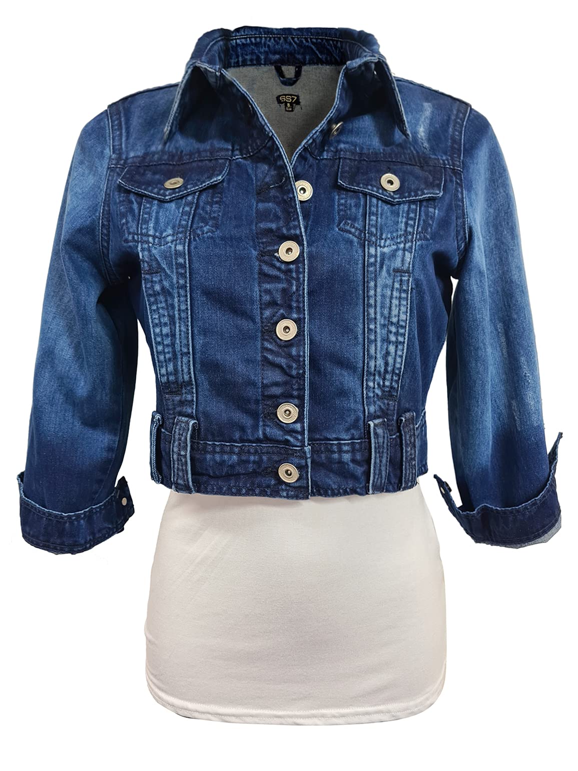 Femmes Bleu Denim Veste 6-16