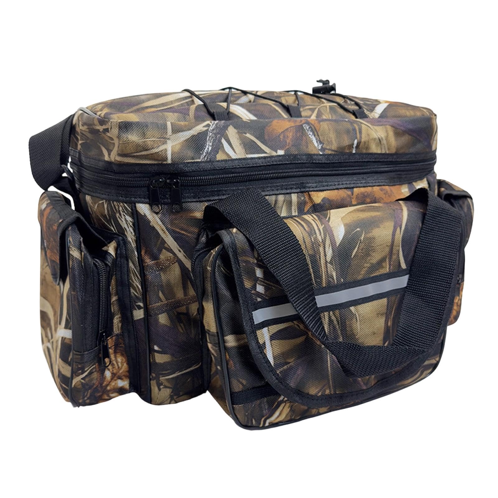 Sac de Pêche en Polyester à Compartiments Multiples, Organiseur Zippé, Portable, Multifonctionnel, Idéal pour Offrir. Étui pour Canne à Pêche.