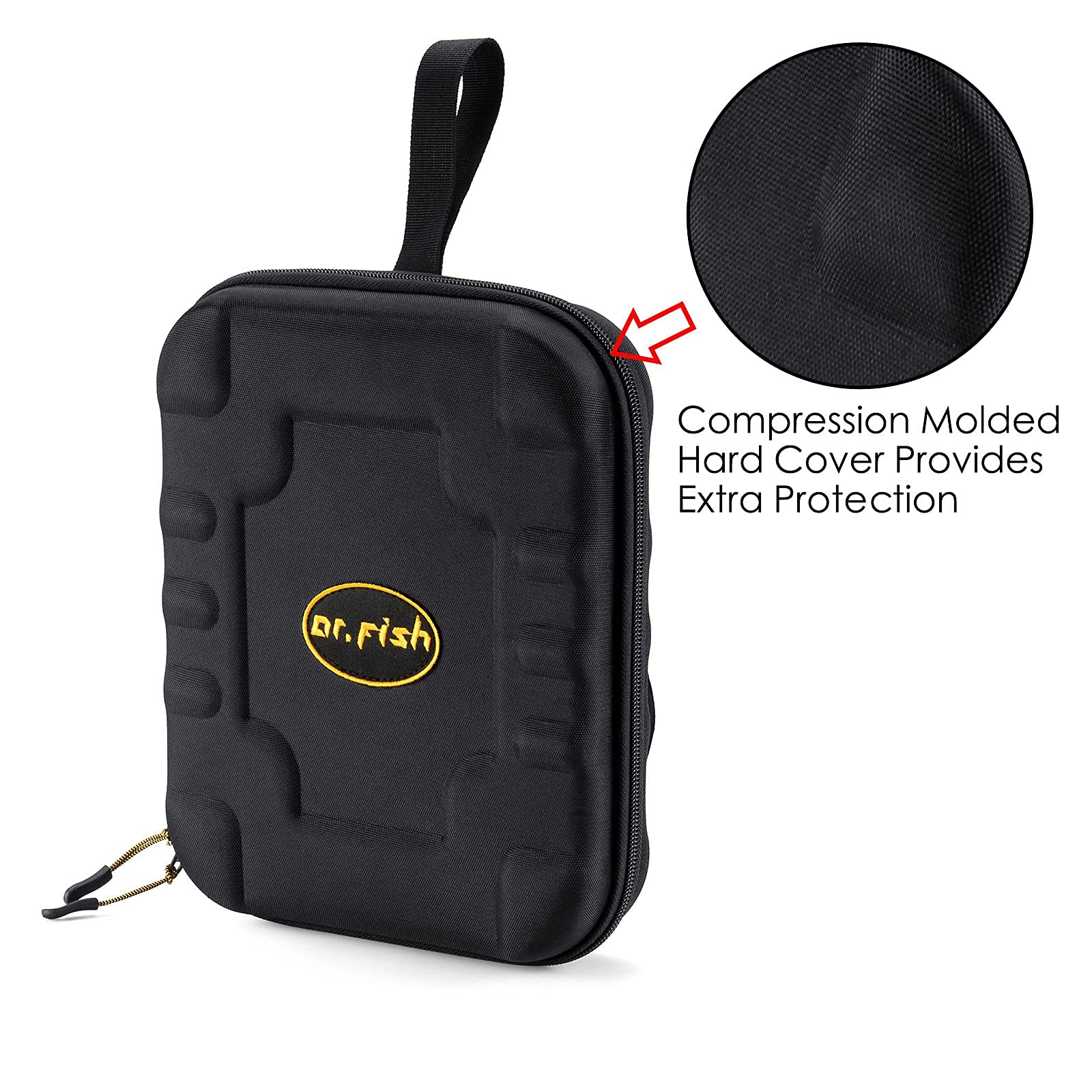 Dr.Fish Organizzatore di esche morbide, custodia rigida per attrezzatura da pesca con 8 tasche impermeabili in PVC per esche morbide, vermi, esche Snell Rigs Jigs Wrap Portafoglio
