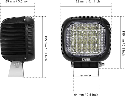 Miniatura 7 de Kawell Luz de conducción LED de 48 W, luz antiniebla adicional, 6000 K, reflector, luces LED IP67, luz de trabajo LED impermeable para todoterreno,