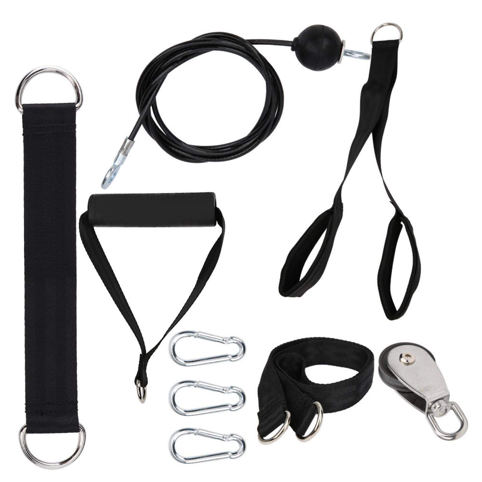 Keenso Cuerda de polea Fitness con Mango de Hebilla para Entrenamiento físico Gimnasio Pilates Yoga Crossover Ejercicio de tríceps