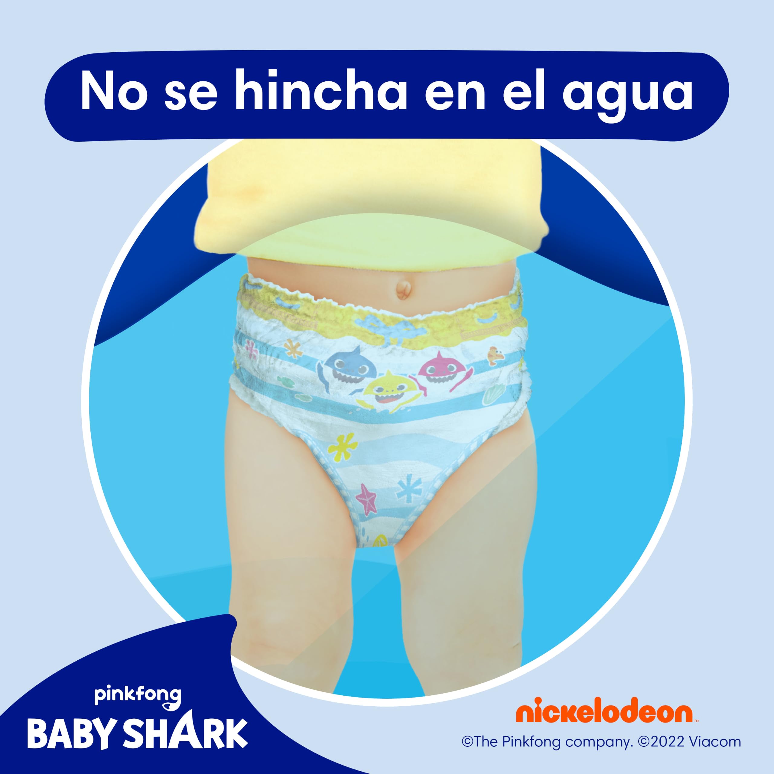 DODOT Splashers Baby Shark Talla 5-6, 80 Pañales Bebé Bañadores Desechables, 14kg+, Protección Anti-fugas En El Agua