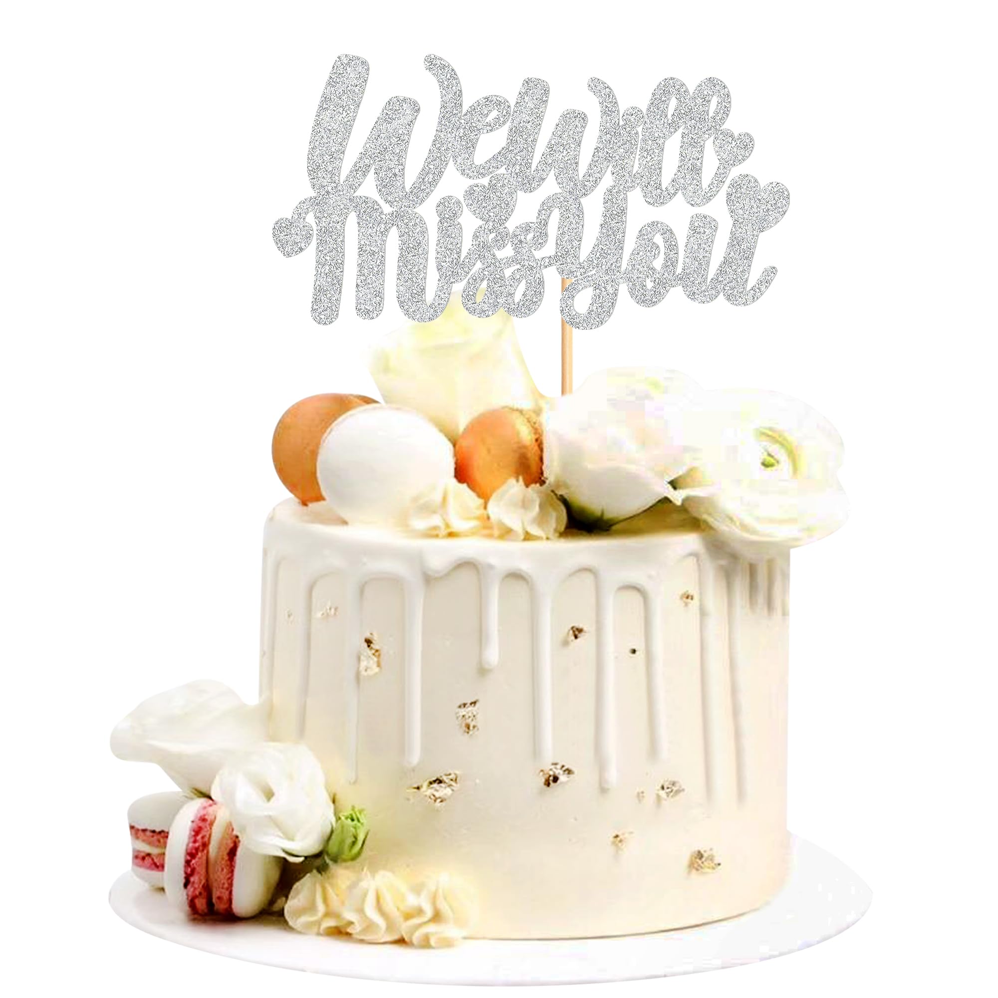 Topper Per Cupcake Addio 1 Pezzo We Will Miss You Decorazione Per Torta Glitter Love Heart Decorazioni Torta Glitter Oro Rosa