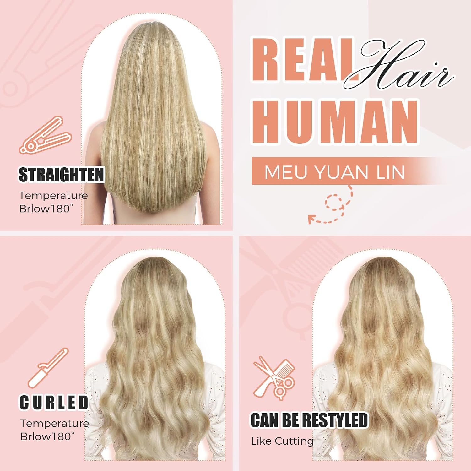 Highlighted Clip In Hair Extensions Real Human Hair 16 Inch Light Blonde Highlighted Golden Blonde Remy Human Hair Clip In Extensions Silky Straight 80g 5pcs #P16/22