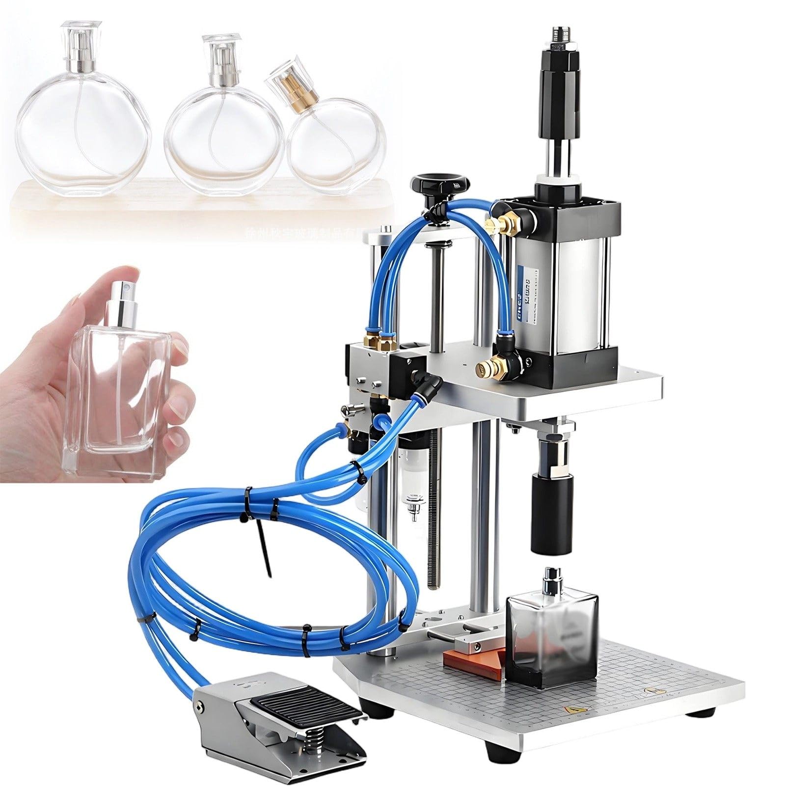 ExoticaBlend Perfume Bottle Crimper Capper Height Adjustable Desktop Perfume Bottle Crimping&Capping Machine for 13-20mm Bottle Caps for Sealing Vial Bottles, Sprayers 20MM