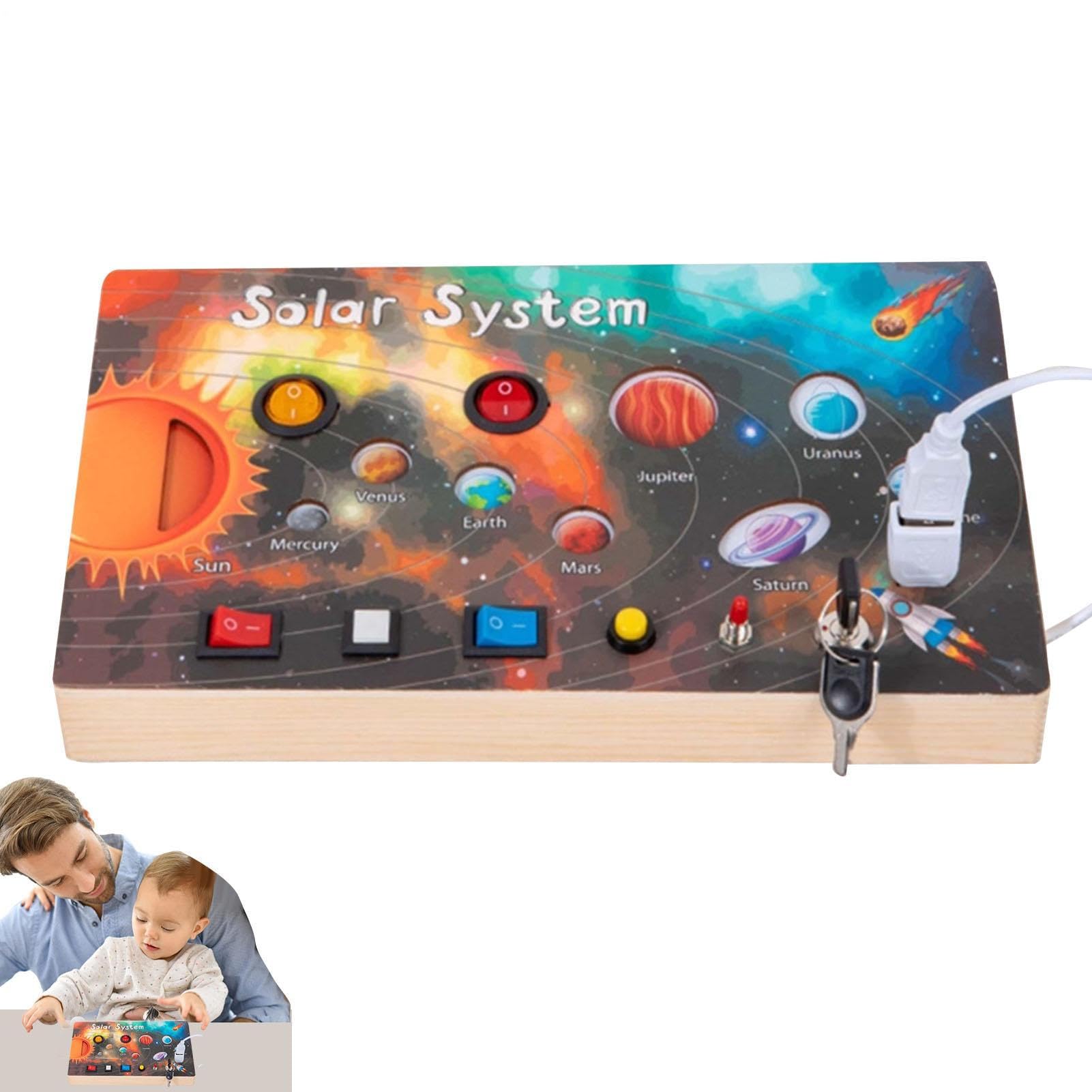 Pannello Sensoriale di attività per Bambini Giocattolo Educativo | Colorato Fidget Educativo per Bambini Piccoli Casa Viaggio Scuola Asilo Maschi Femmine Compleanni Natal