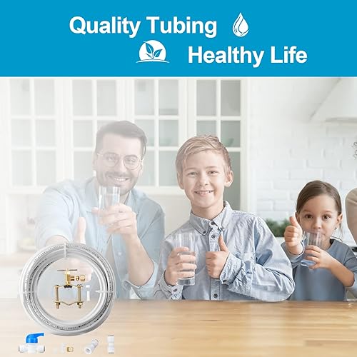 Miniatura 7 de Kit de línea de agua para máquina de hielo, kit de línea de agua para refrigeradorrefrigerador de grado alimenticio, línea de agua de 25 pies y 14
