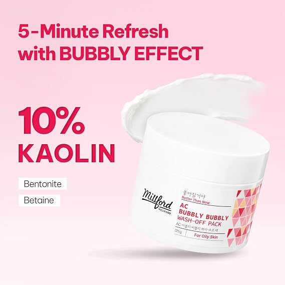 AC Bubbly Bubbly Wash-Off Pack 125g/4.4Oz, Kaolin, Deep Cleansing, Acne Prone Skin, Bubble Wash, Exfoliating, Bubble Mask, Removing Sebum and Dead Skins, Instant Bubbles Pop up