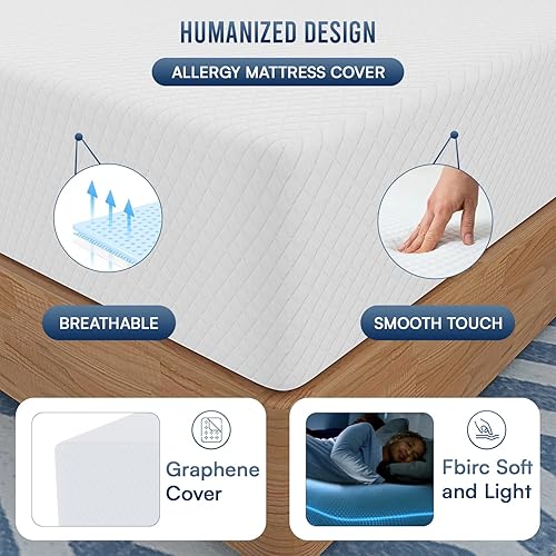 Miniatura 178 de FDW - Colchón de 6/8/10/12 pulgadas de espuma viscoelástica de gel para dormir fresco y alivio de la presión, firmeza media, certificación