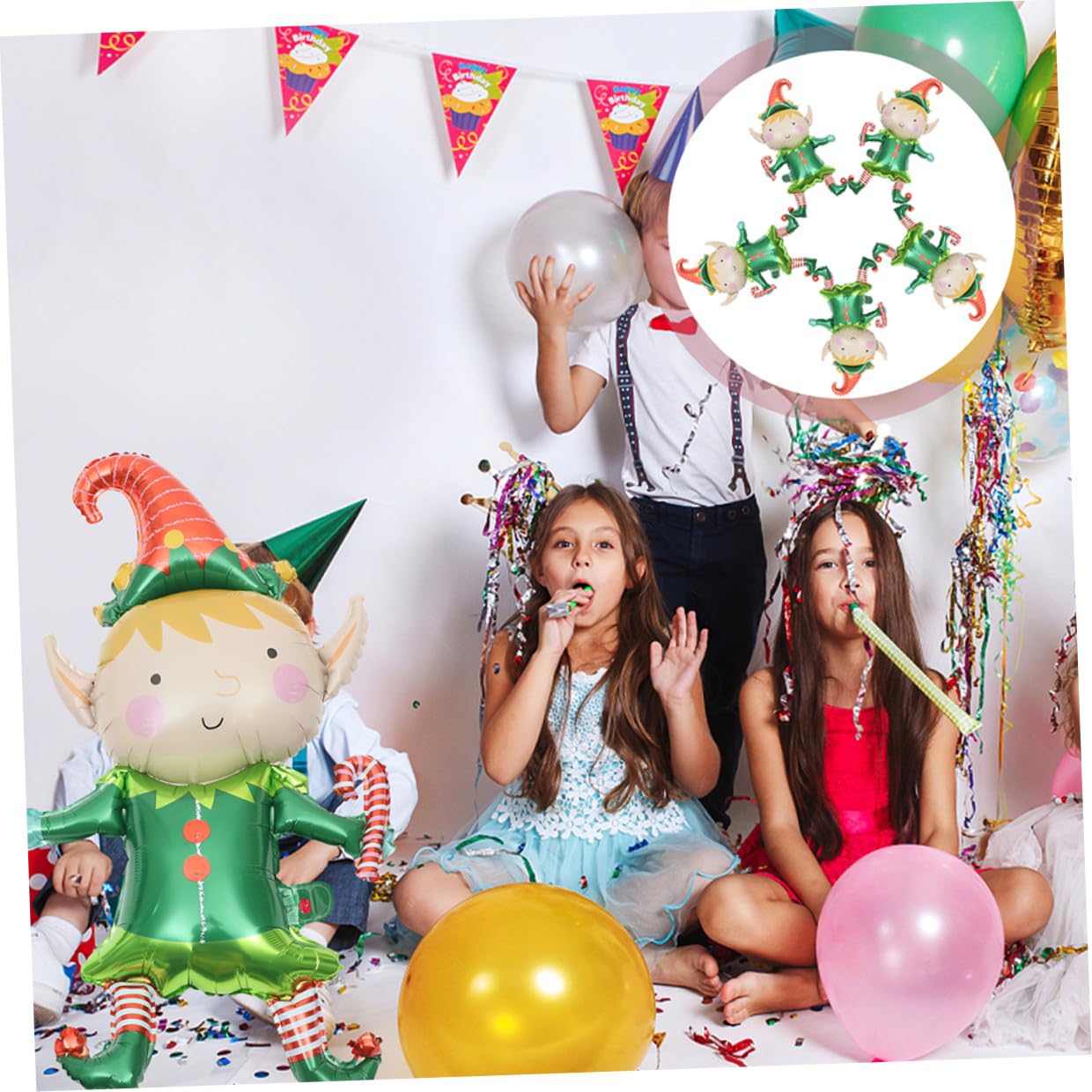 50 Palloncini di Alluminio Natalizi a Tema Clown Decorazioni Palloncini per Feste di Natale Compleanni e Capodanno Set da 50 Pezzi per Decorazione di Pareti Porte e Soffitti