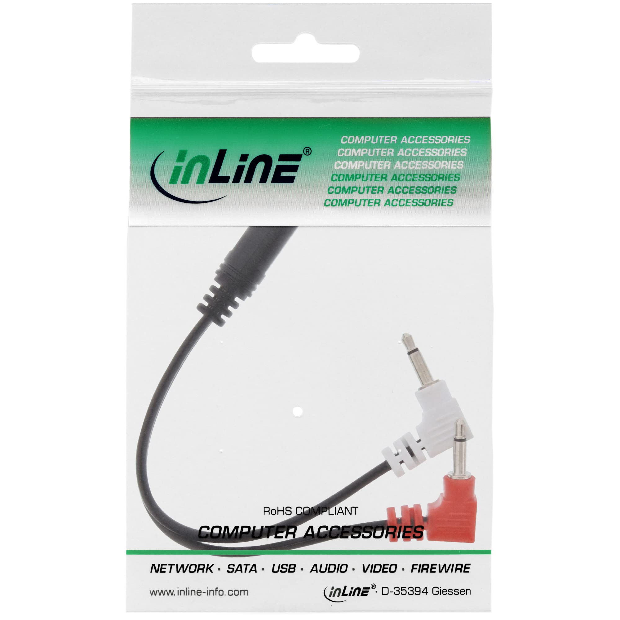 Amazon | インライン99313i 0.15 m 2 x 3.5 mm 3.5 mm黒、赤、白