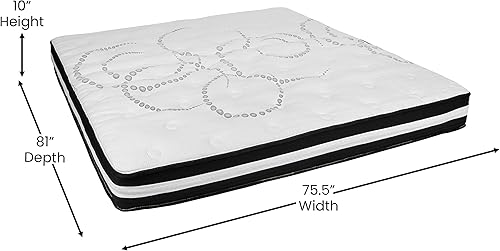 Miniatura 2 de Colchón híbrido de resortes ensanchados certificado CertiPUR-US de 10 pulgadas, colchón King en una caja