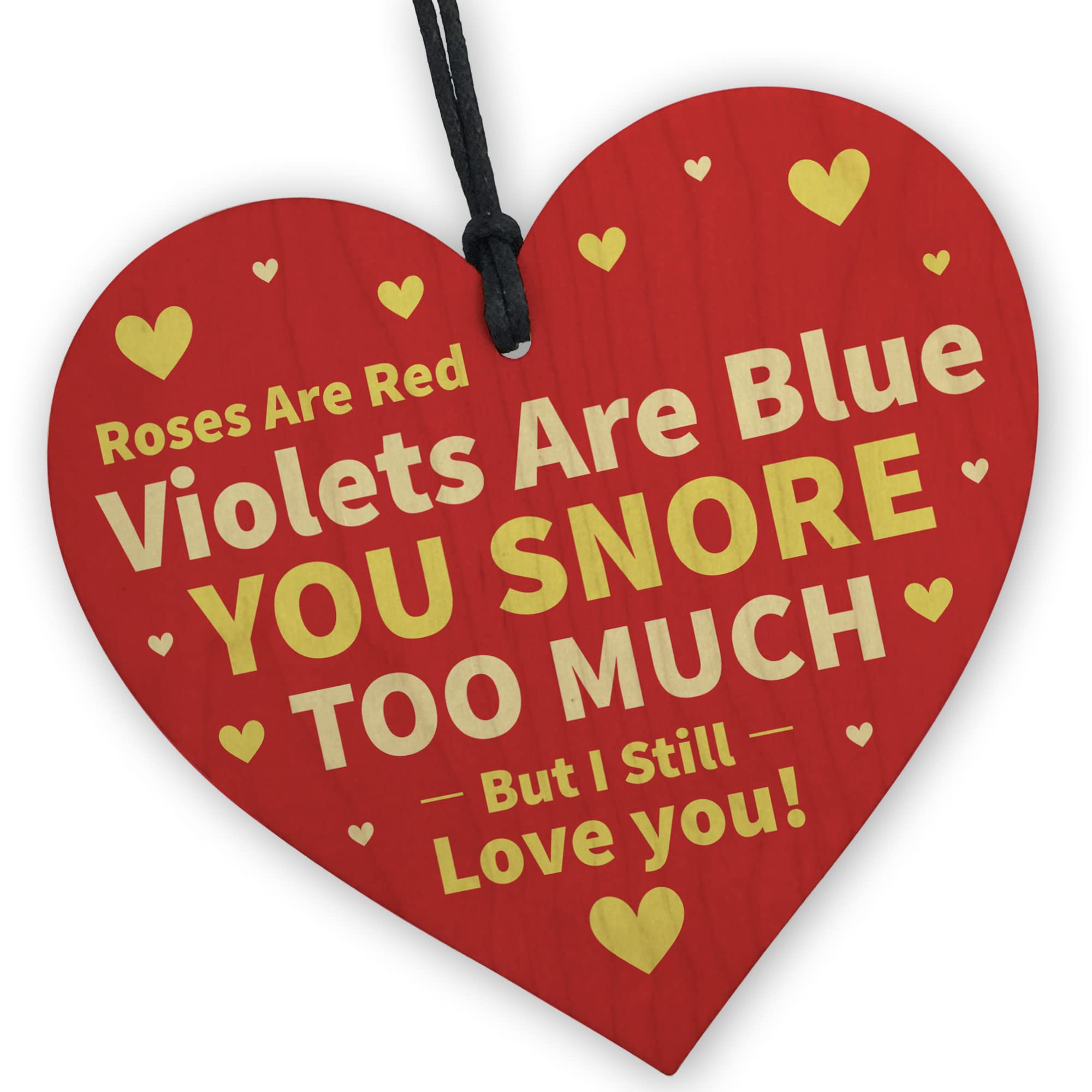 Red Ocean FUNNY Valentines Day Gifts for Her Him Husband Wife Wooden Heart Valentines Gifts