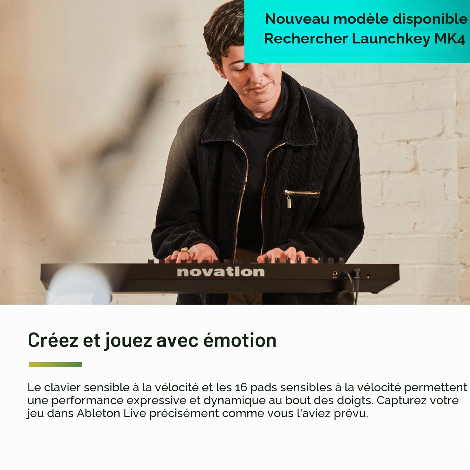 Novation Launchkey 49 [MK3], clavier maître MIDI — intégration parfaite avec Ableton Live. Modes Chord et Scale, et arpégiateur. Tous les logiciels nécessaires à la production musicale.