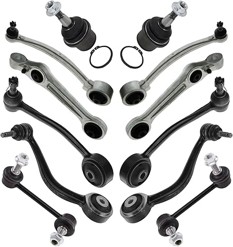 TRQ Kit de suspensión delantera, brazo de control de rótula con barra estabilizadora de rótula compatible con Hyundai Equus 2012-2013 Genesis