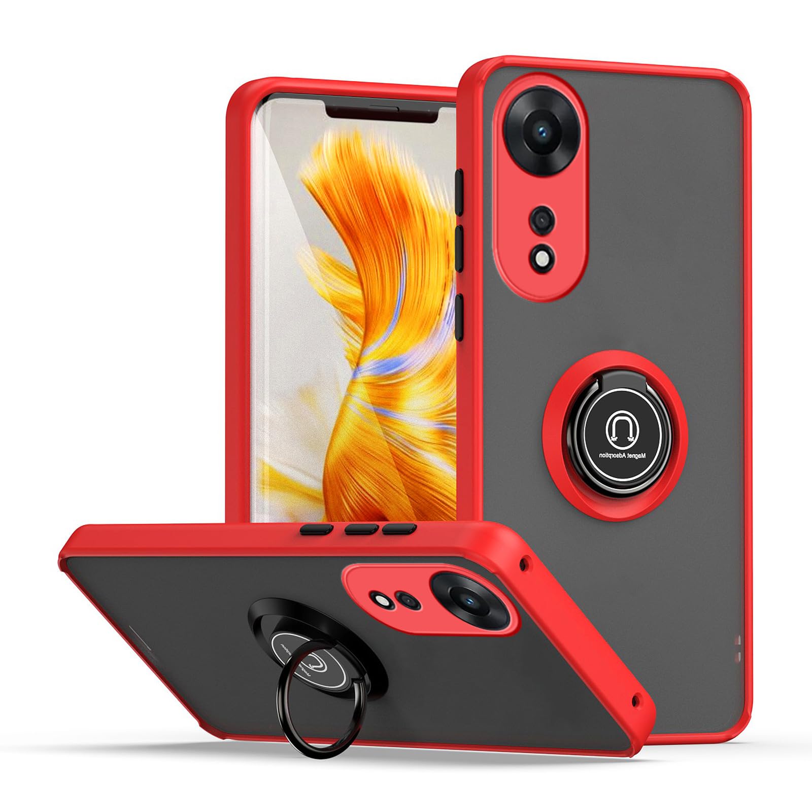 HAOYE Cover per Oppo A78 4G (6.43 Inches) con Girevole Anello