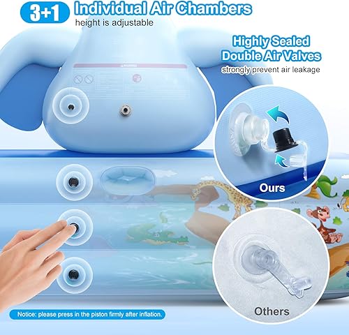 Miniatura 3 de Hamdol Piscina inflable con aspersor piscina infantil de 99 x 72 x 22 pulgadas piscina inflable familiar de tamaño completo piscinas inflables sobre