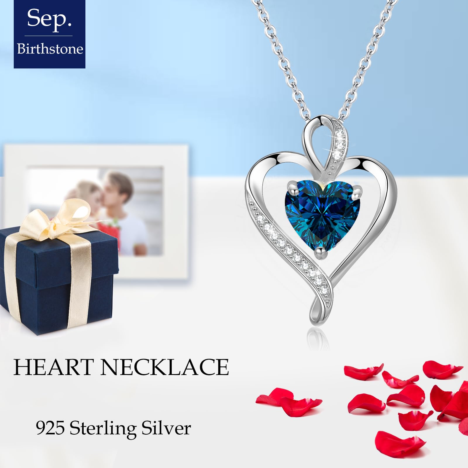 LAVUMO Collana Donna Cuore Argento Sterling 925 Originale Gioielli Regalo per Lei Amiche Moglie Mamma Fidanzata Compleanno San Valentino Natale Anniversario Festa Della Mamma Donna Regalo Idea