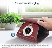 Vista 11 de VTECH VS122-16 Teléfono inalámbrico de diseño retro: Bluetooth conecta al celular, bloqueador de llamadas, sistema de contestación automática