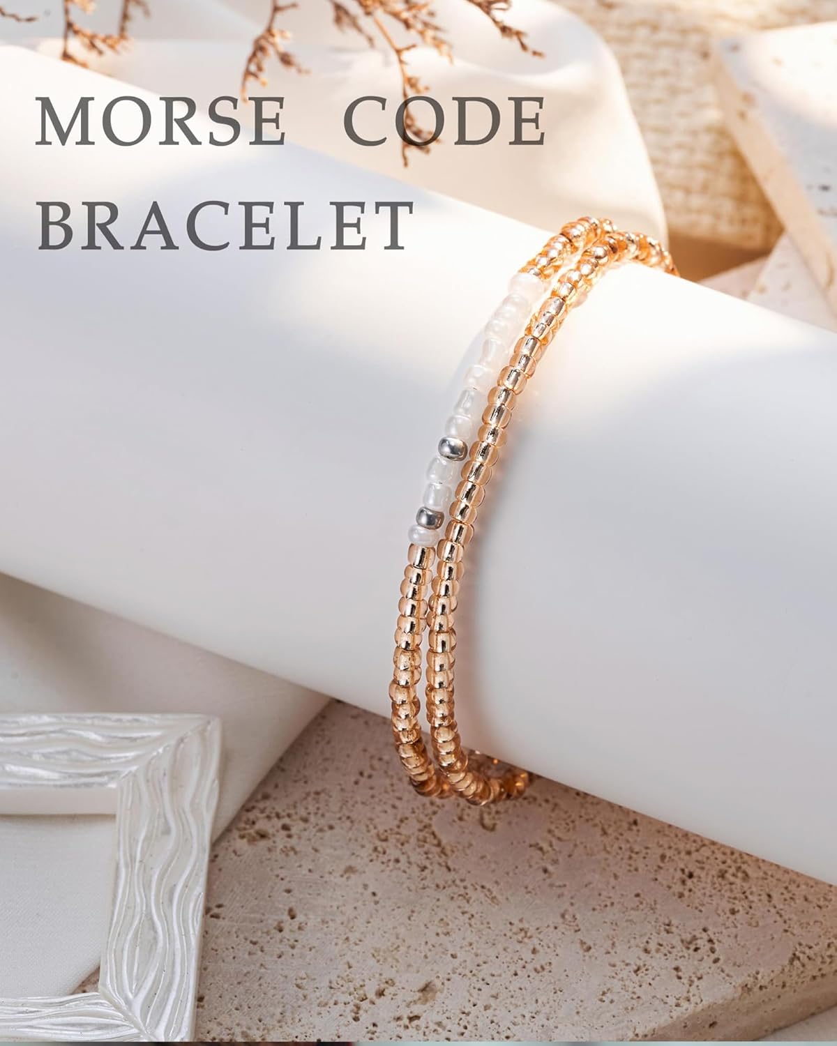 Morse Code Bracelets for Women, Inspirational Funny Bead Wrap Bracelets Gifts for Best Friends Sister Her Women Female - Image 5