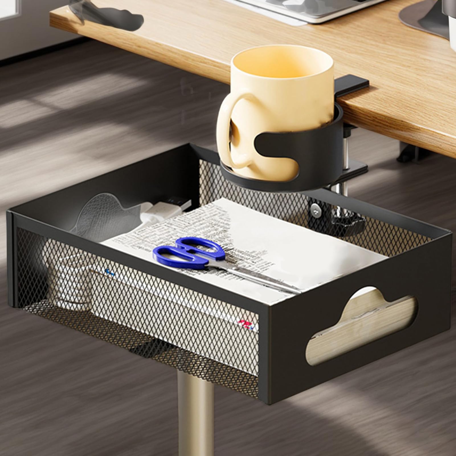 Organizer Pod Blatem 360-stopniowy organizer pod biurkiem z uchwytem na