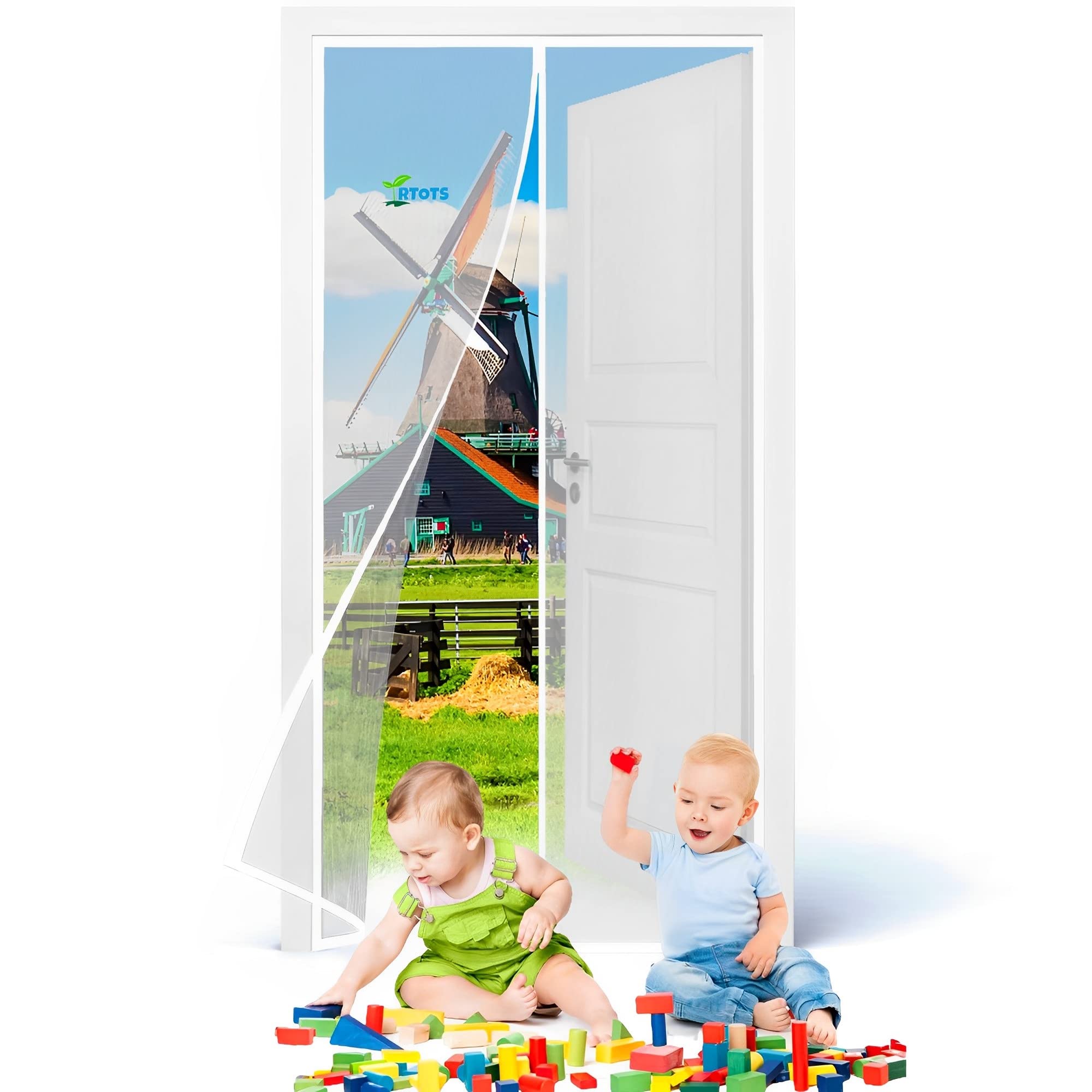 RIDEAU DE PORTE,A-90X210cm--Moustiquaire De Porte Magnétique Mains Libres, Moustiquaire Anti