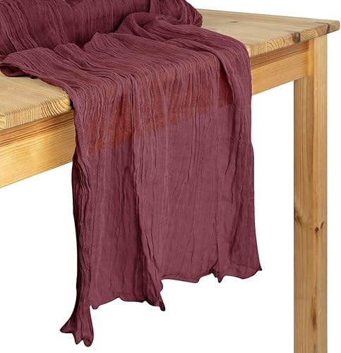 Miniatura 22 de Koyal Wholesale Camino de mesa de estopilla para decoración de boda, tela de gasa de tela transparente para granja rústica, fiesta bohemia nupcial,