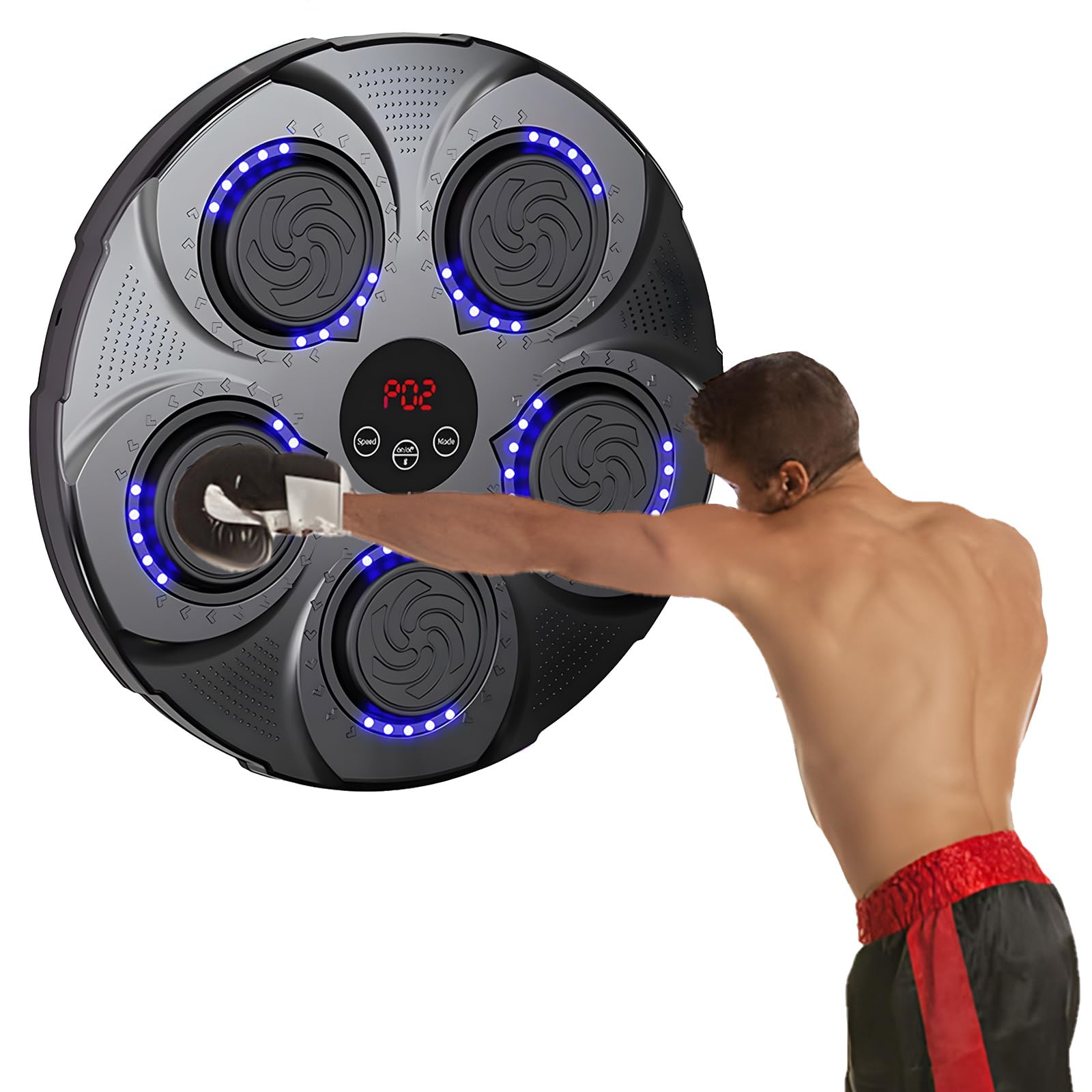 Music Boxing Machine,Bluetooth Musica Allenatore Boxe,Intelligente Macchina Elettronica Allenamento Boxe Montata a Parete,Dispone di 9 modalità,per Allenamenti a Casa, Boxe, Perdita di Peso