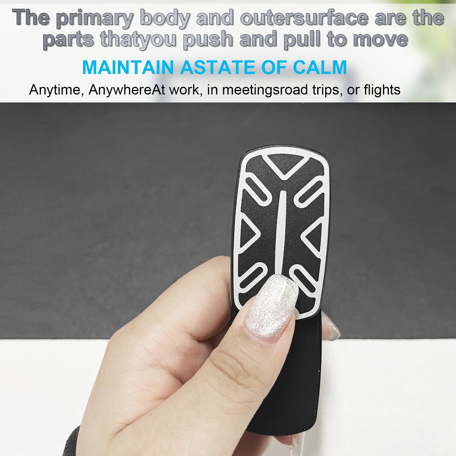 BIUMALL Magnetic Metal Fidget Toys, Aluminium Alloy Push Card Fidget Slider Stress Relief Toy, EDC Adult Fidget Toys, ADHD Autism Sensory Toys, Office Desk Toys for Boyfriend and Father