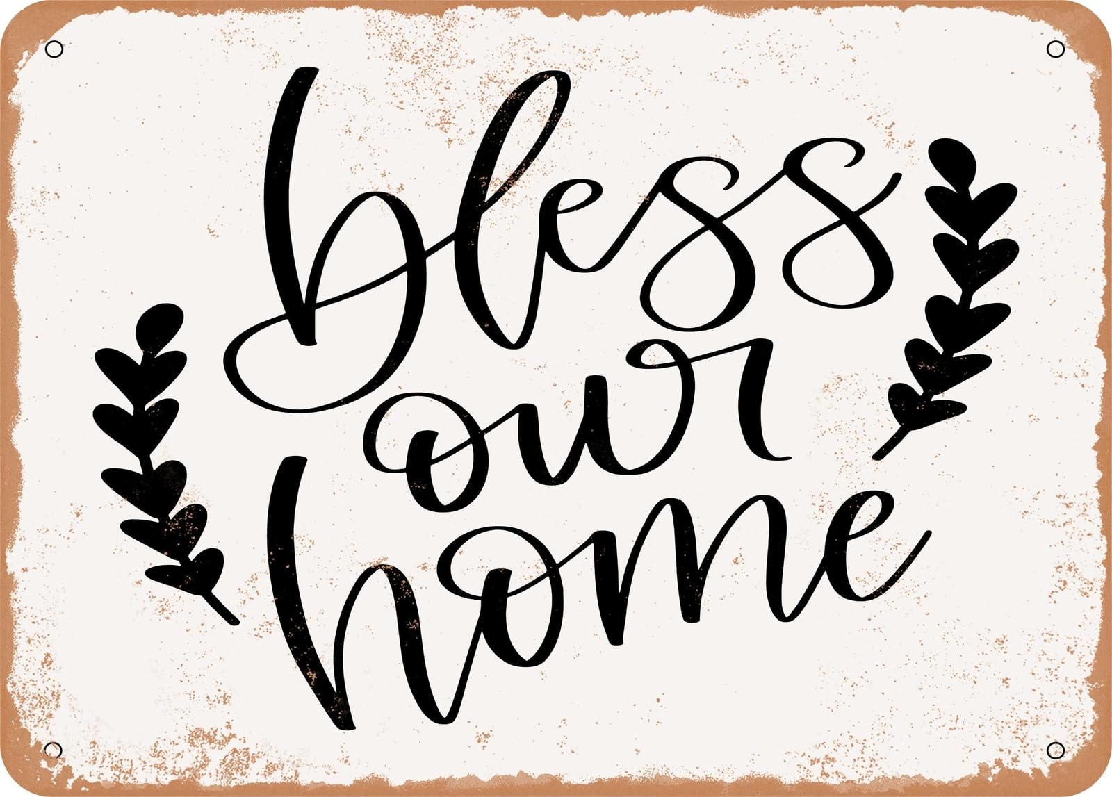 Miaomansenstore Metal Sign - Bless Our Home - 8 - Vintage Look Sign Home Decor