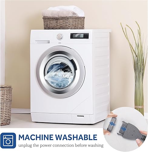 Miniatura 8 de Sealy Protector de colchón térmico tamaño individual, calentador de cama eléctrico acolchado de lujo con 10 ajustes de calor y apagado automático de