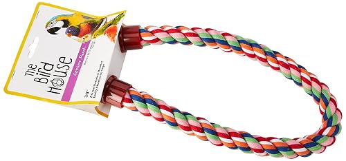 Happy Pet - Perca de Cuerda de algodón para pájaros, Juguete Fuerte para Escalar, Duradero, Divertido…