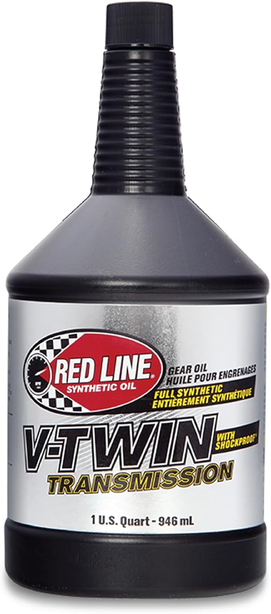 Red Line 42804 Aceite de engranaje sintético completo, aceite de transmisión V-Twin con protección contra golpes - 1 cuarto