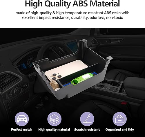 Miniatura 3 de LUWU Organizador de consola central para Ford Edge 2023 2024, caja de almacenamiento para reposabrazos Ford Edge 2015-2024, organizador de