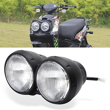 mokuo Motorcycle Head Light Assembly 12V 35W Halogen Lamp Made of PC,Compatible with 2009-2014 Yamaha Zuma 125 Scooter