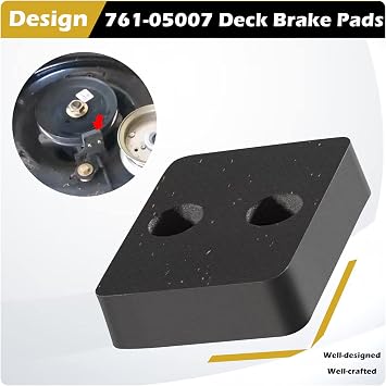 Sunluway 761-05007 Deck Brake Pad for Cub Cadet XT1-LT42, XT1-LT42 C, XT1-LT46, XT2-LX42, XT2-LX42 FAB CC C 600 (2 Pack)