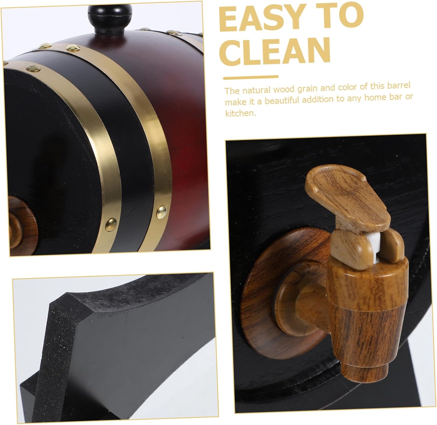 Cabilock Wooden Wine Barrel Dispenser for Beer Whiskey Home Bar Restaurant Decor