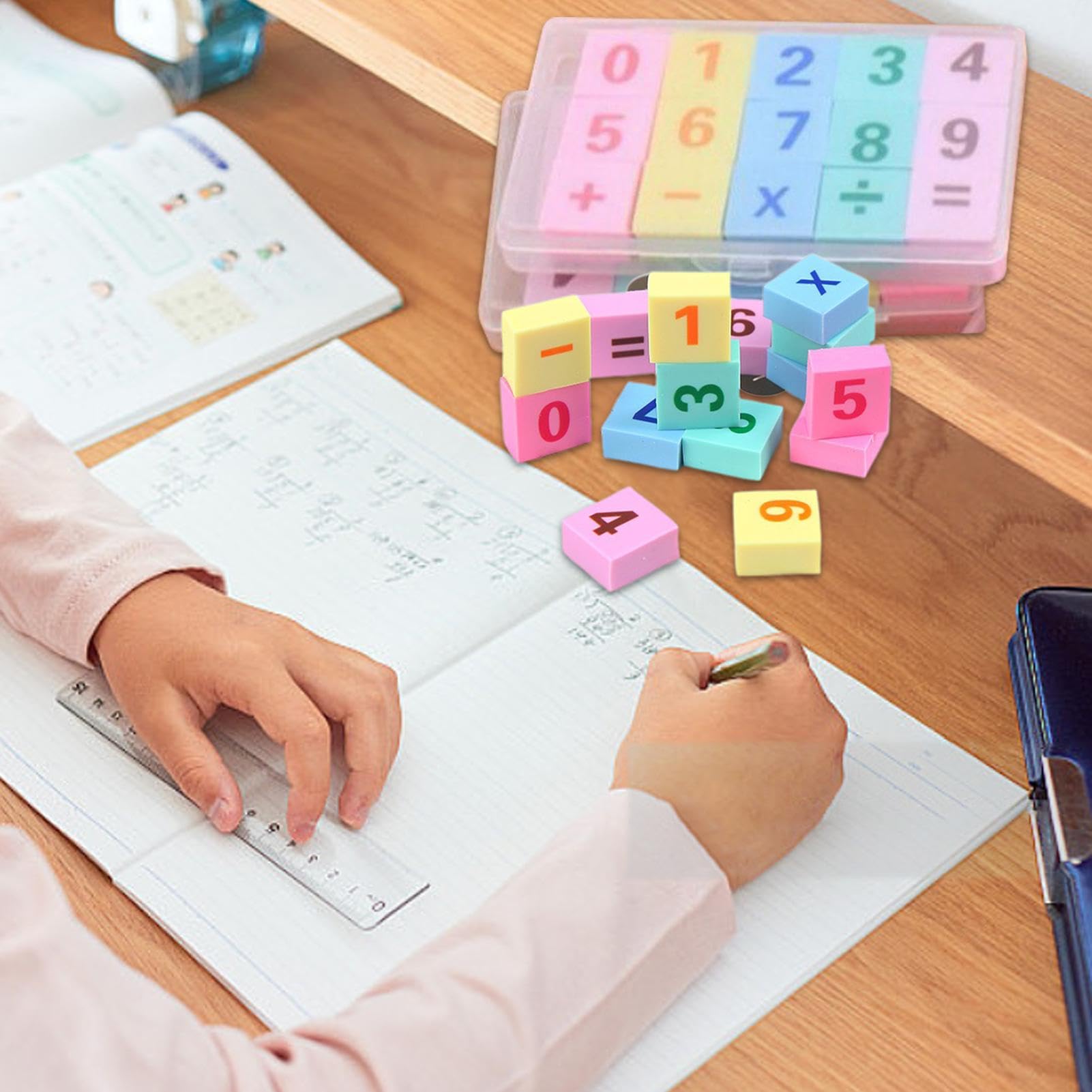 Gomme da Cancellare Mini per Bambini Cancelleria in Educativa Carina | Gomme con Numeri per Addizione, Sottrazione, Moltiplicazione e Divisione per Bambini e Bambine, Scuola, Premi in Classe e
