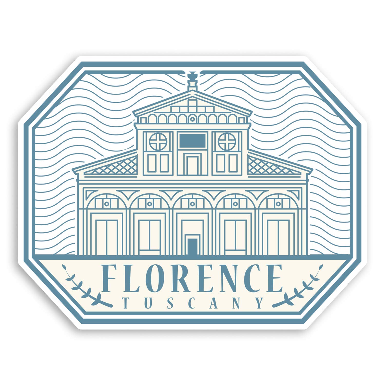 Destination Vinyl Ltd Multi 2 X 10Cm Florence Italy Vinyl Stickers - Tuscany Travel Luggage Sticker #30944 (10Cm Wide)
