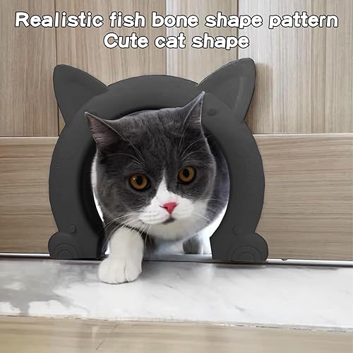 Miniatura 2 de Fhiny Puerta interior de puerta para gatos, puertas de gatitos sin solapa para pared, duraderas y fáciles de instalar, añade privacidad, puerta para