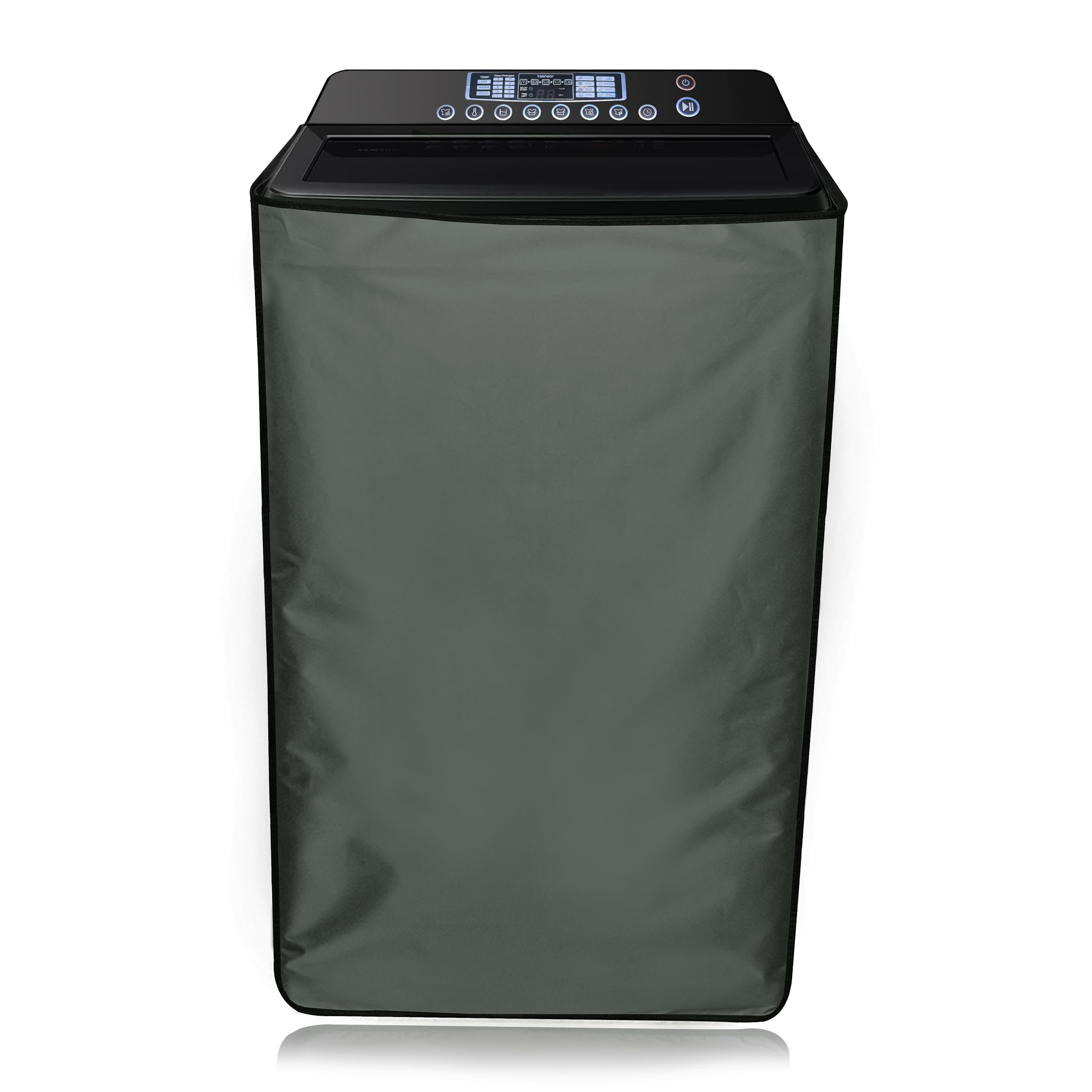 Glory Care Waterproof & Dustproof Washing Machine Cover for 7.5-9 Kg Top Load, UV-Resistant, Zippered, Grey, Compatible for Samsung Eco Bubble
