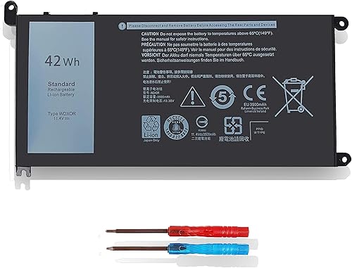 Miniatura 1 de Batería WDXOR de 42 WH de 11.4 V para Dell Inspiron 13, 14, 15, 17, 5000, 7000, 5565, 5570, 5567, 7378, 5379, 7375, 5378, 5368, 7579, 5567, 5 5578.