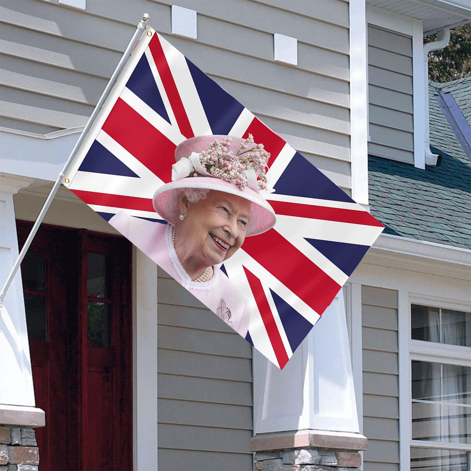 Amazon.co.jp: Elizabeth II Queens Flag- 2022 Union Jack Flag