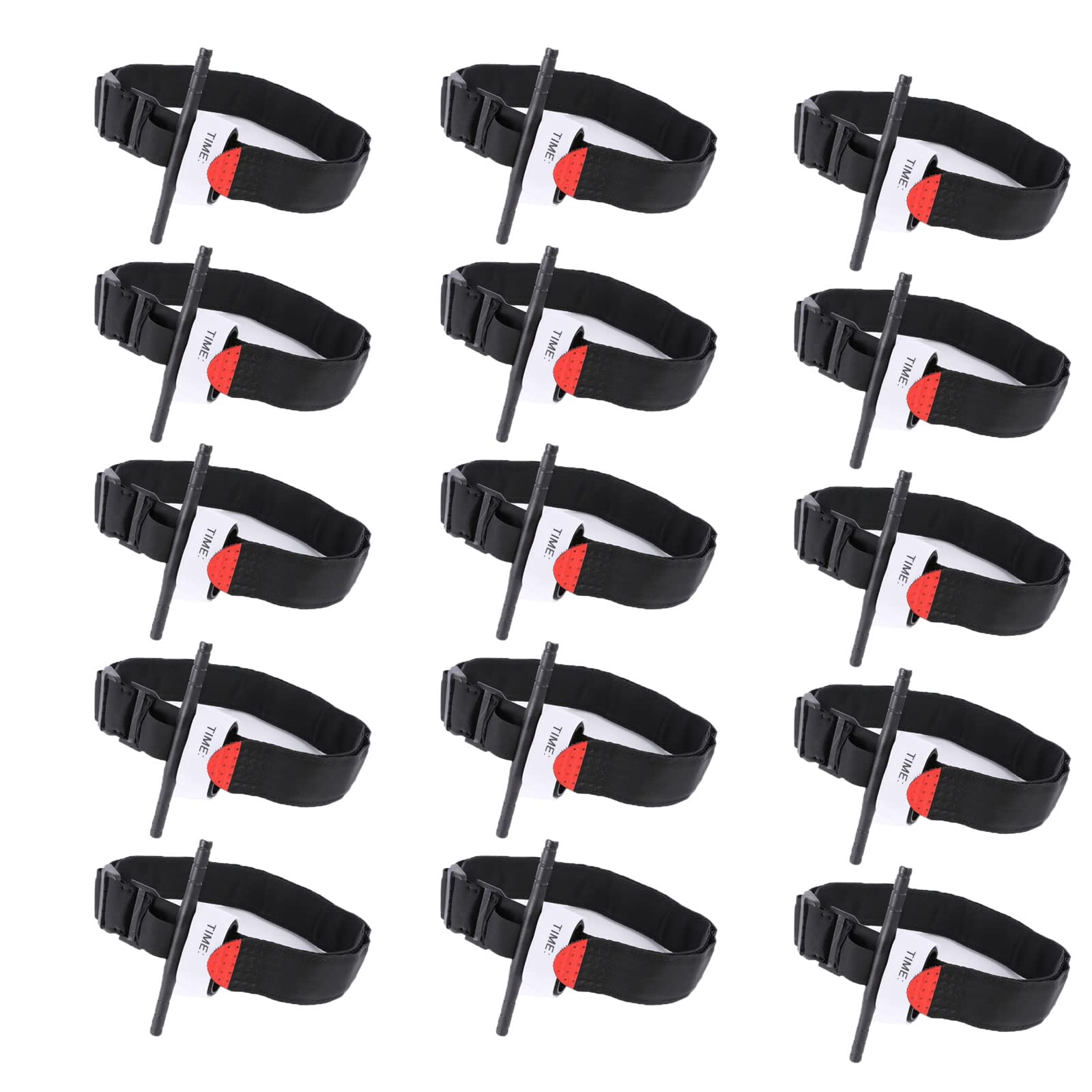 Torniquetes con una Mano,Botiquín de Primeros Auxilios para hemorragias de Emergencia, Torniquete Militar Adecuado para Acampar Deportes al Aire Libre,Senderismo y Montañismo,15pcs,37in（95cm）