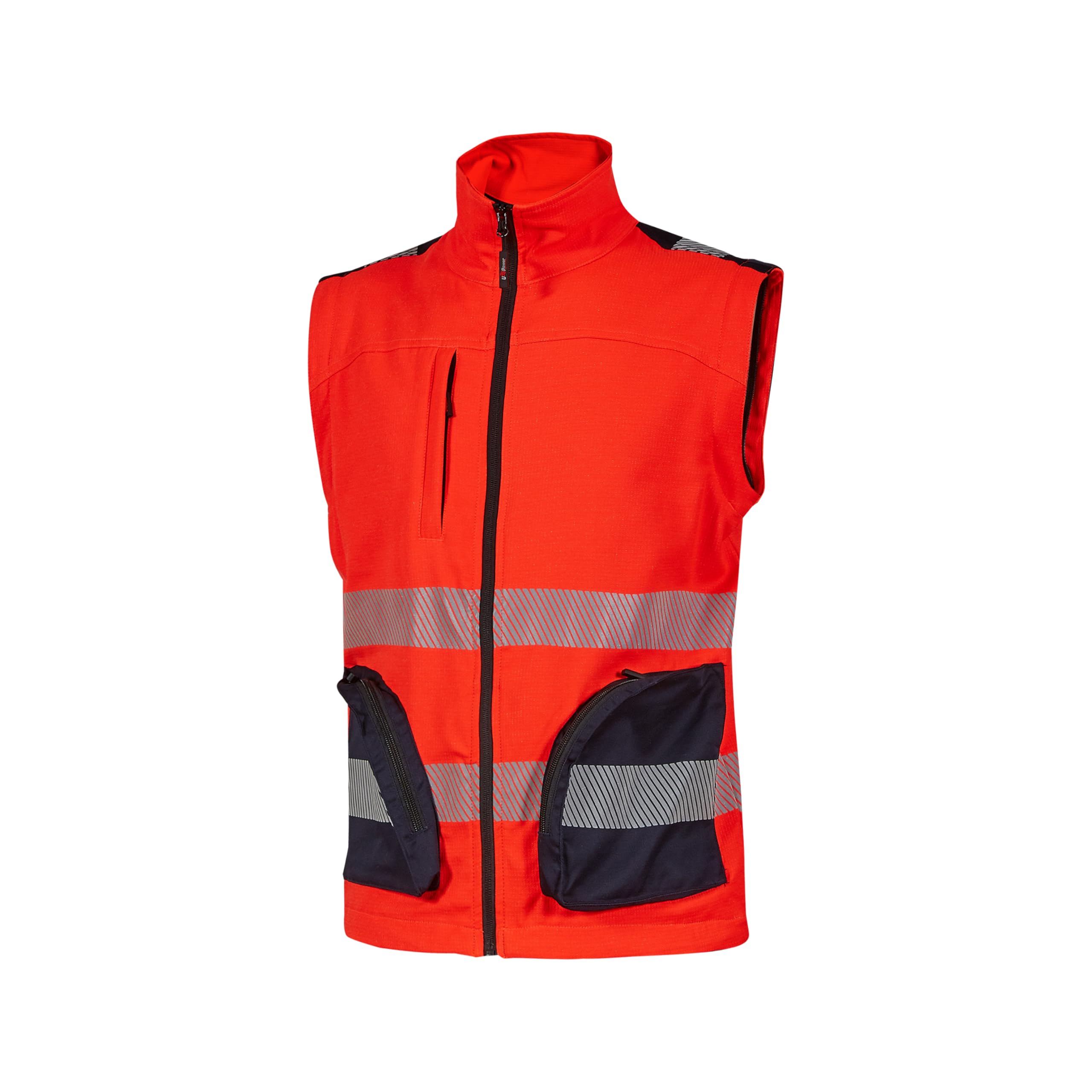 U-POWER | Giacca da Lavoro BEA, Maniche Stretch, Trasformabile in Gilet, Tasche Multifunzionali, Bande Catarifrangenti per Alta Visibilità, 52% Poliestere 44% Cotone 4% Spandex